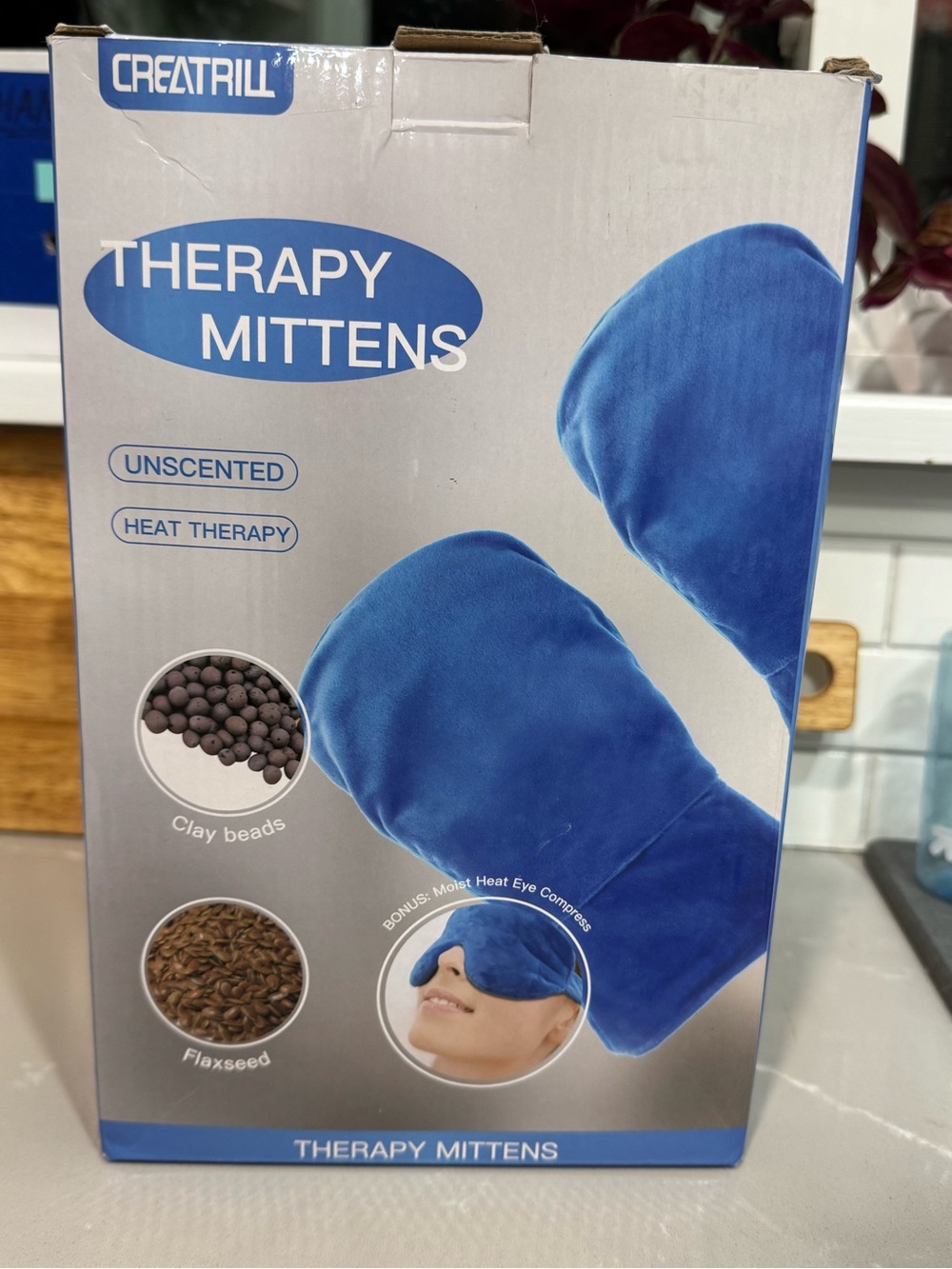 Creatrill Therapy Mittens and eye mask- heat therapy